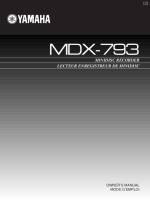 Yamaha MDX-793 - Owners Manual